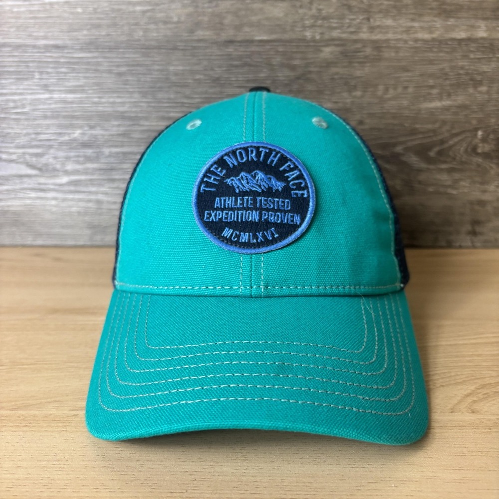 The North Face Hat Cap Trucker Snap Back Blue Mesh Patch Mens One Size Outdoor